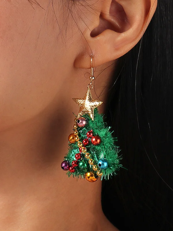 Christmas Tree Earrings Accessories