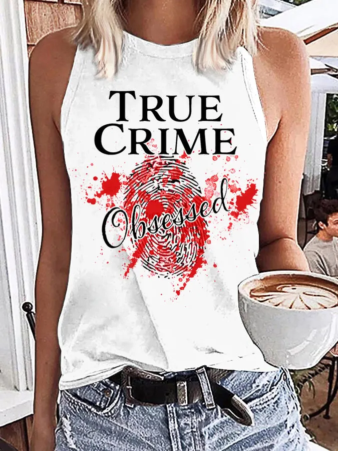 Women's True Crime Obsessed Print Tank Top