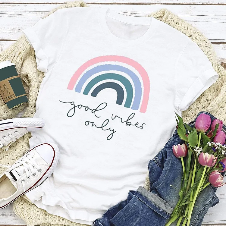 Good vibes only Retro  T-shirt Tee --Annaletters