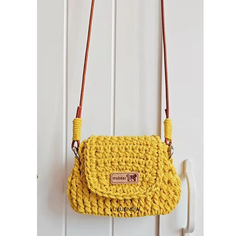 Lulusnow Handmade Yellow Minimalist Lifestyle Crochet Crossbody MINIBag