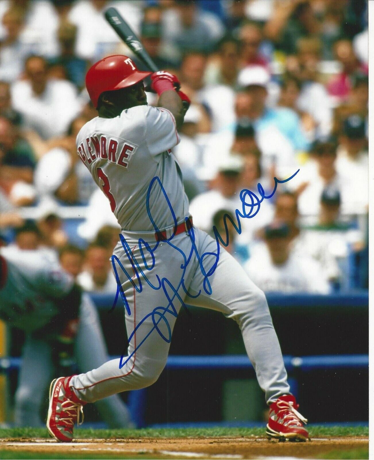 Mark McLemore Autographed 8x10 Texas Rangers#S1051