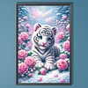 (40*60cm)Rose White Tiger - Full Round Drill Diamond Painting