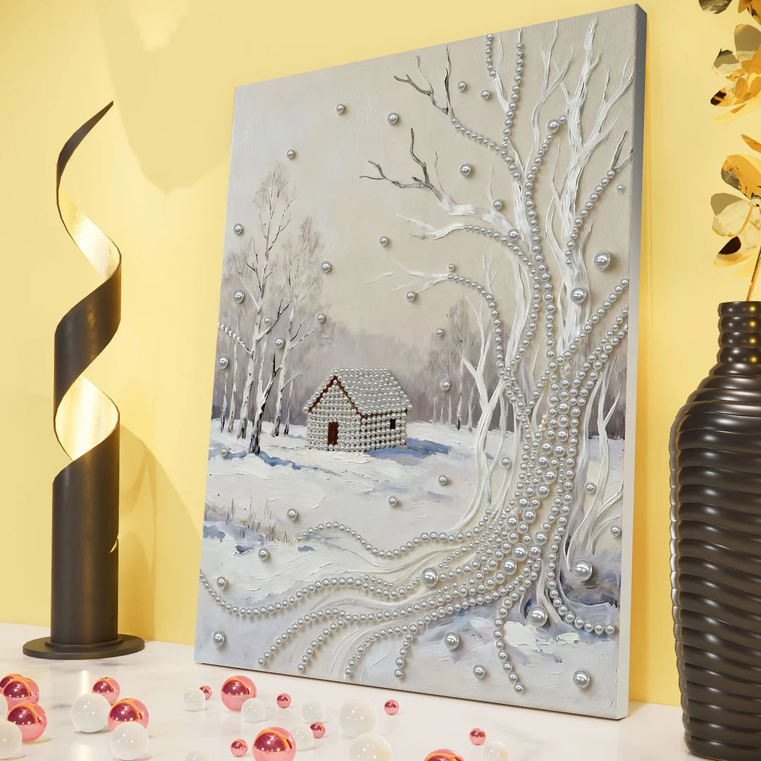 Snowfield DIY Pearl Diamond Art Kit for Adults Home Decor With Frame 30x40cm