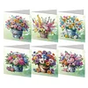 (US Only)6PCS DIY Flower Bucket Diamond Art Greeting Cards Congratulations Cards & Gifts