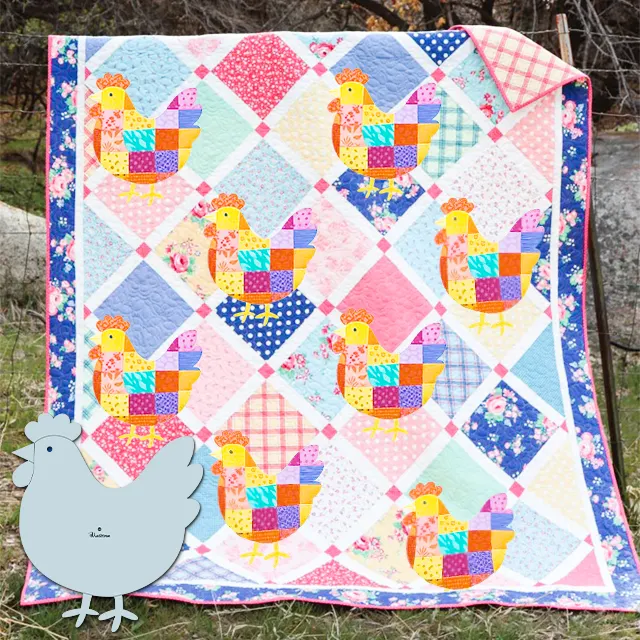 Patchwork Chicken Quilt Templates + Instructions