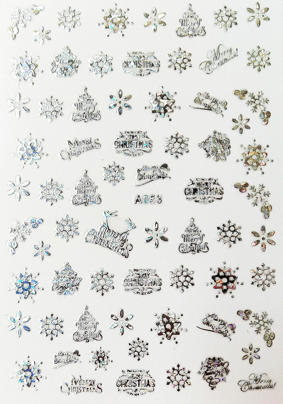 Merry Christmas 3D Elk Nail Art Decals Nail Sticker Manicure Red Laser Gold Silver White Snow Sticker for Nail Design Decoration-Nail Inspo