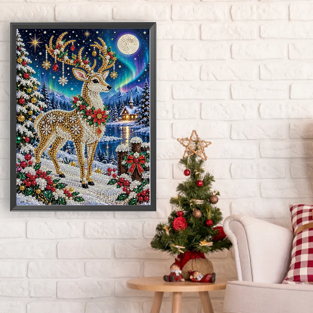 Pearl Painting Kit for Adults Christmas Deer Wall Art 11.81x15.75in