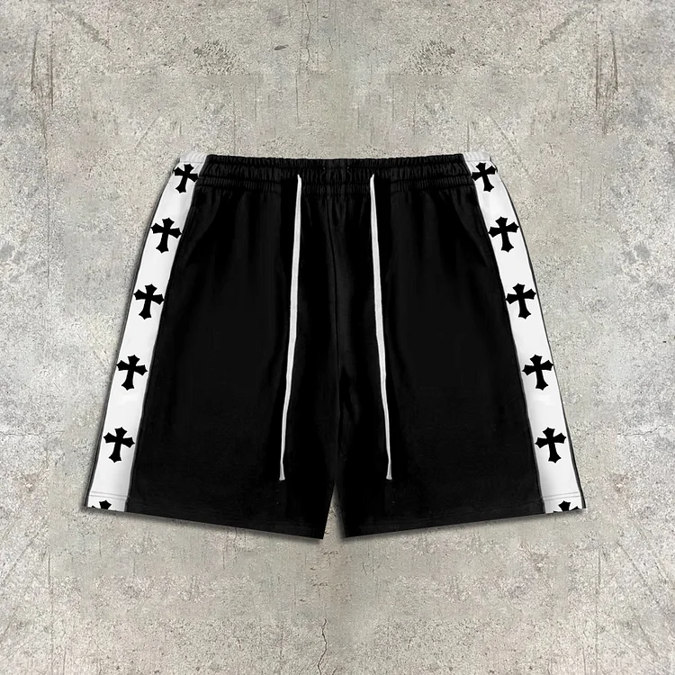 Sopula Contrast Cross Print Mesh Shorts