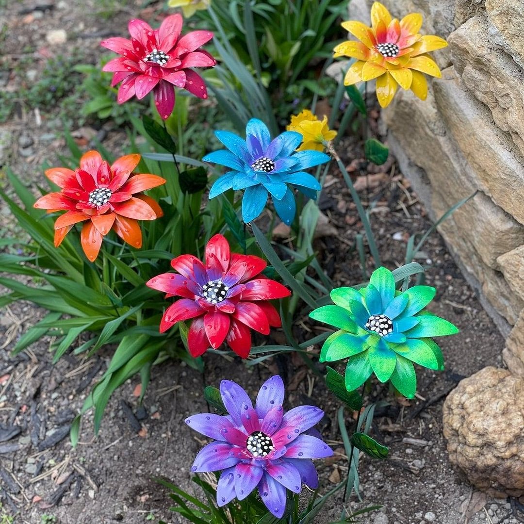🍀Metal Flowers Garden Stakes