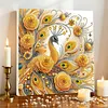 Framed Diamond Painting - Special Shaped - Peacock (25x25cm)