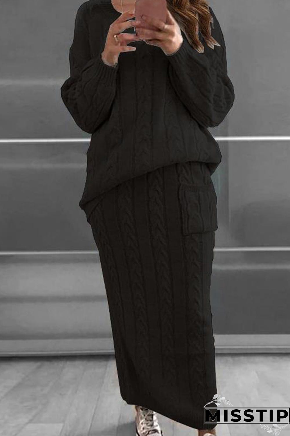 Apricot Fashion Casual Solid Patchwork O Neck Long Sleeve Two Pieces