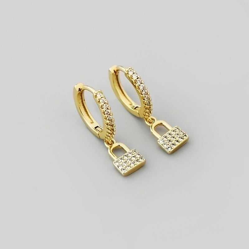 1 Pair Minimalist Geometric Plating Copper Drop Earrings