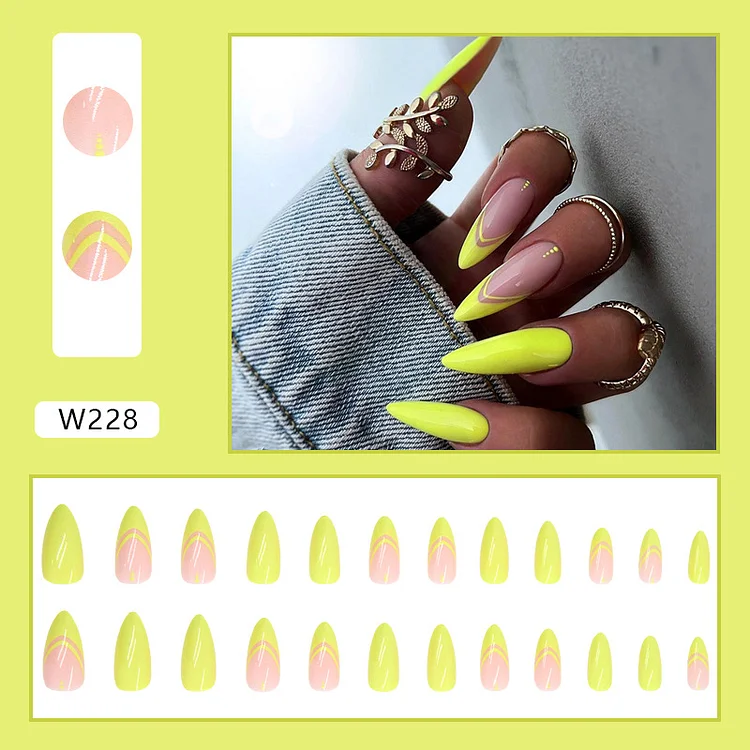 Yellow French Press-On Nails