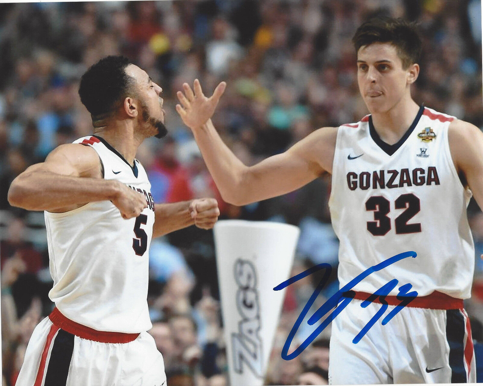 ZACH COLLINS SIGNED GONZAGA BULLDOGS 8X10 Photo Poster painting B w/COA PORTLAND TRAILBLAZERS