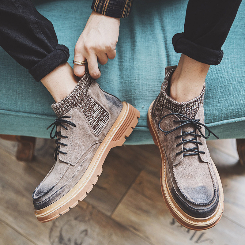 Outdoor Men's Sock Cuff Work Boots