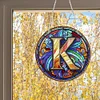 Diamond Painting Double Sided Letter K Suncatcher Hanging Ornament for Home Decor