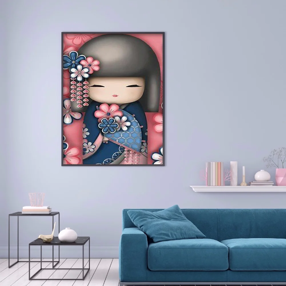 Diamond Painting - Full Round Drill - Kokeshi Doll