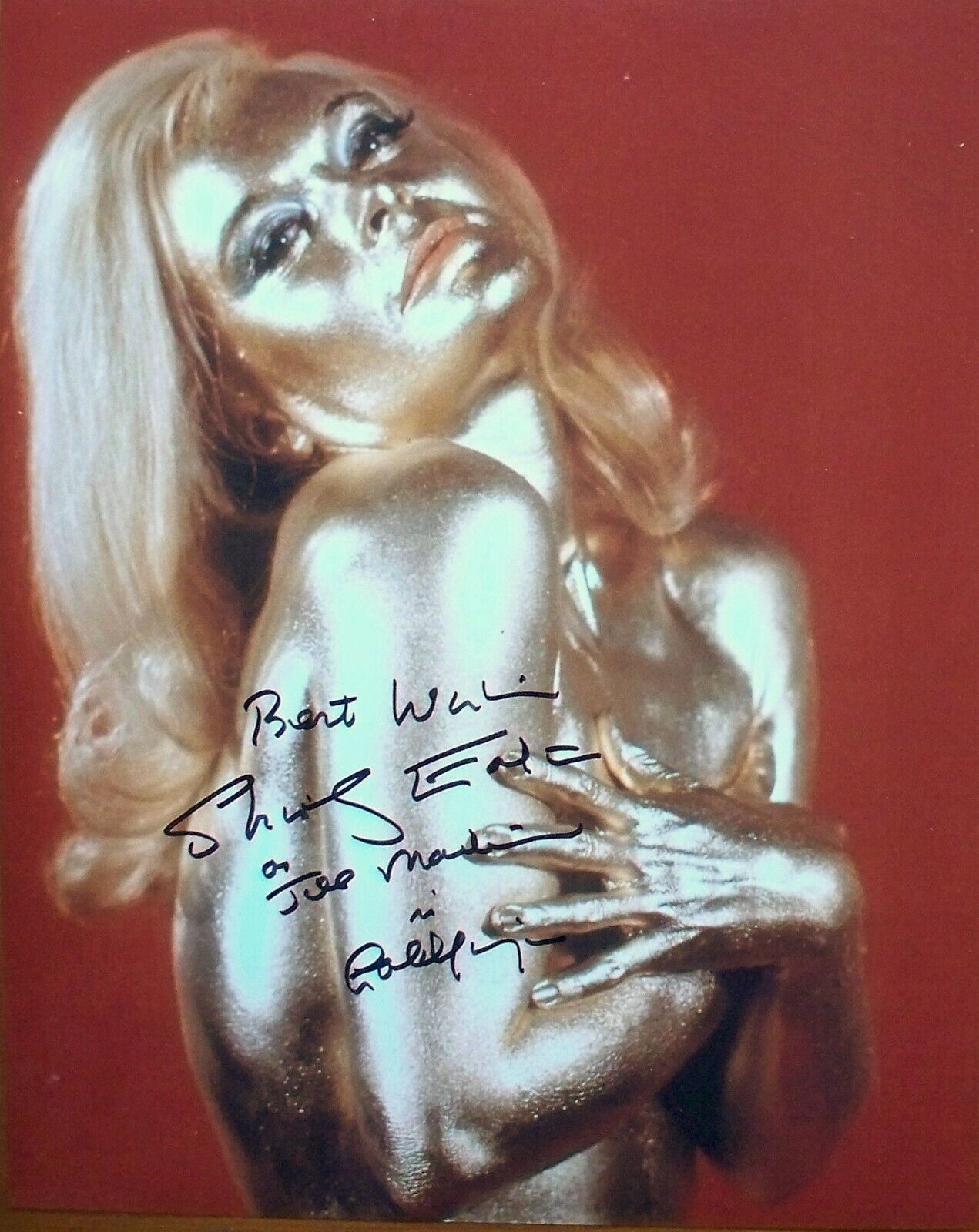 SHIRLEY EATON: James Bond. Hand-signed Photo Poster painting as Jill Masterson in 'Goldfinger'.