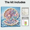 (25x25cm)DIY Mermaid Framed Handmade Pearl Painting Art Craft Kit Living Home Decor