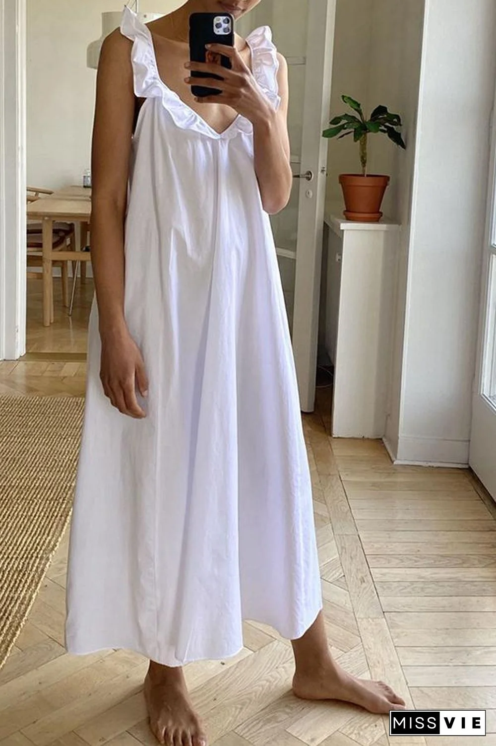 Ruffle Shoulder Sleeveless Holiday Dress