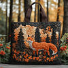 Fox Charm Quilted Tote  Bag