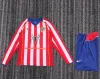 2004-2005 Retro Long Sleeve Atletico Madrid Home Football Jersey  Kids Size