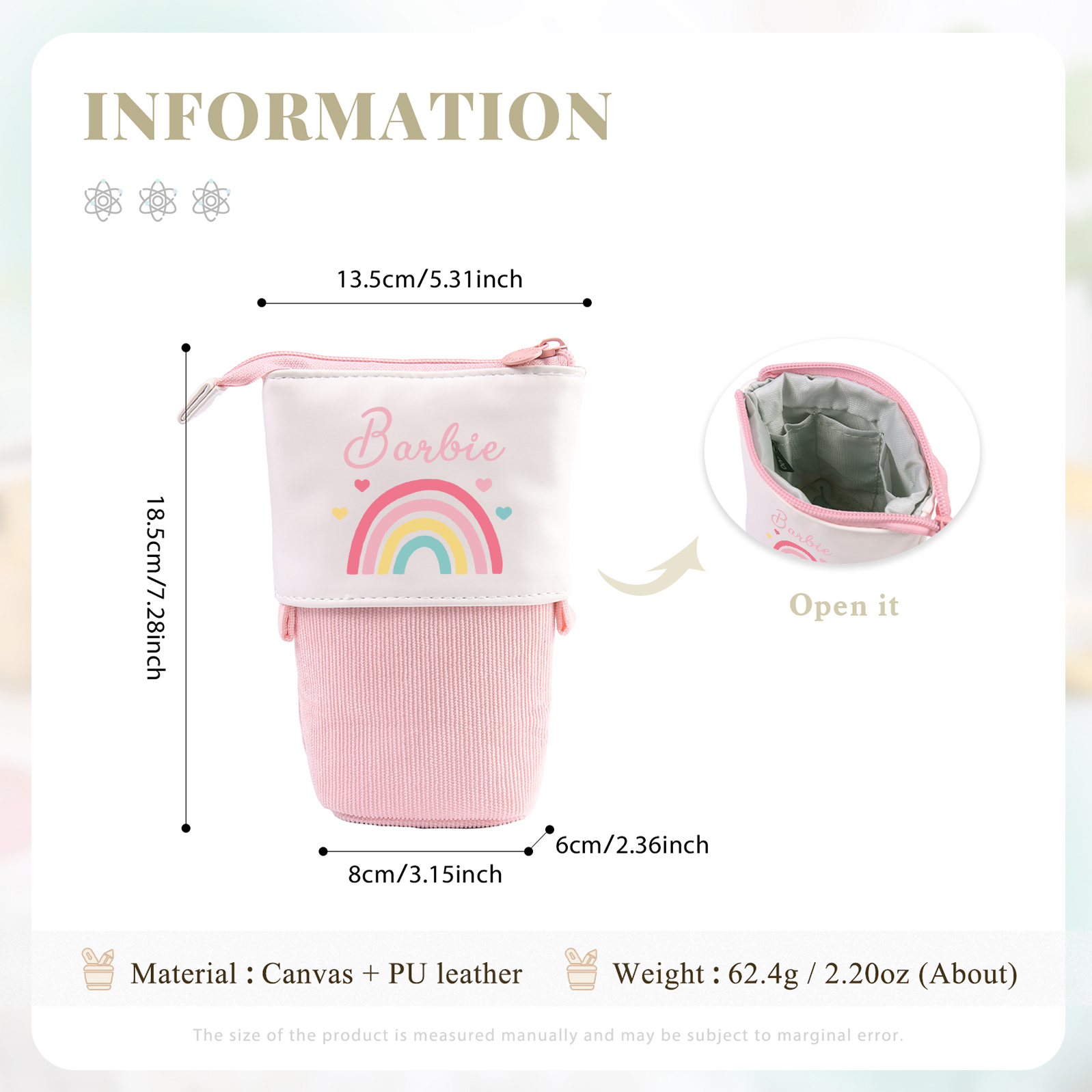 Astuccio per matite acrobaleno personalizzato con 1 nome regalo per scuola elementare bambini