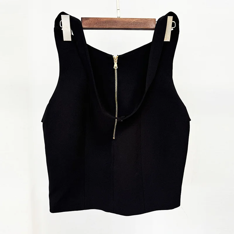 Nigikala Nigikala New Star Fashion Rose Metal Buckle Hanging Neck Half-Dress Hip Skirt