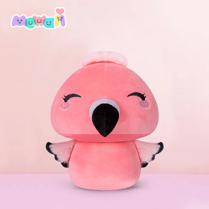 Mewaii® Personalized Plushies Pink Bird Toy Mushroom Family Squint Flamingo Kawaii Plush Pillow Squish Toy