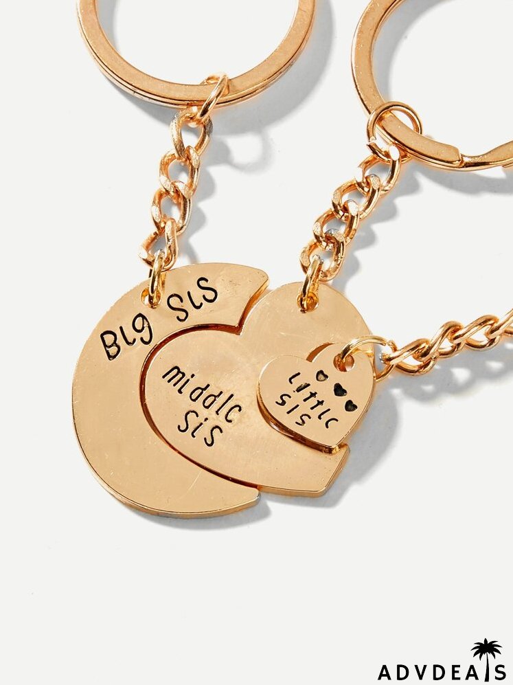 Heart Design Keychain Set 3pcs