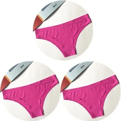 New Fashion Ice Silk Seamless Briefs Plus Size Sexy Breathable Solid Pure Color Black Low-Rise Panties Women Underwear Briefs