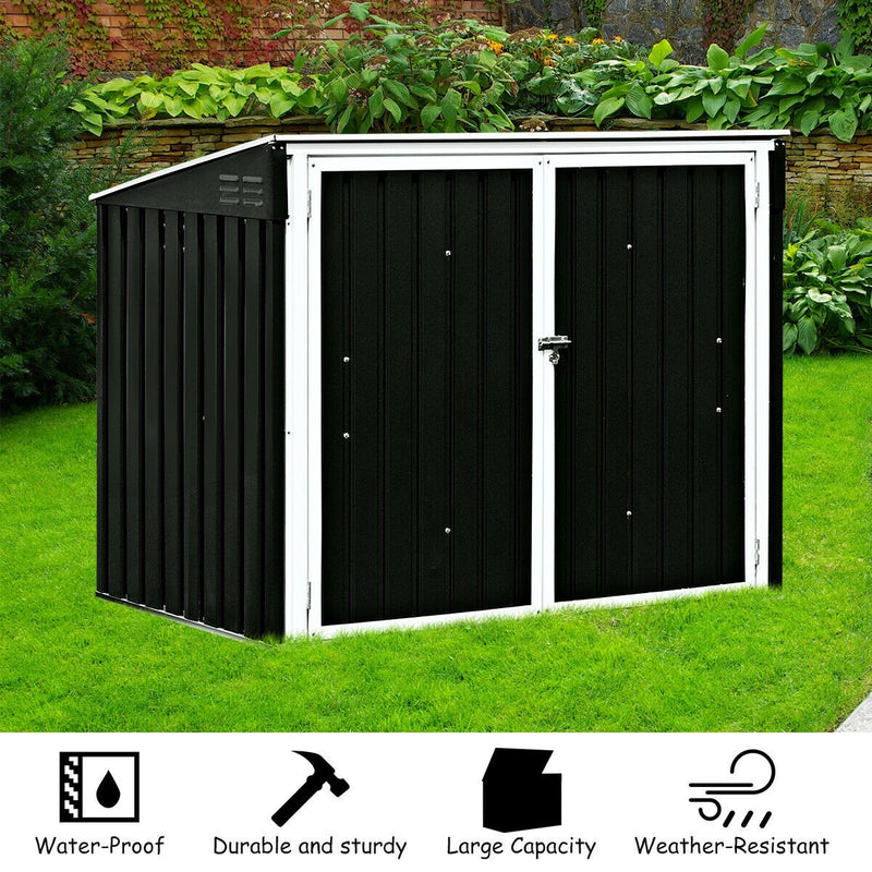 Eletriclife Horizontal Storage Shed 68 Cubic Feet for Garbage Cans