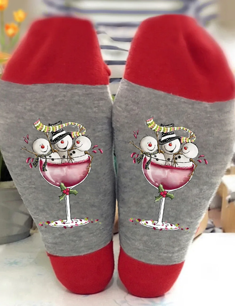 Snowman Winetub Party Socks