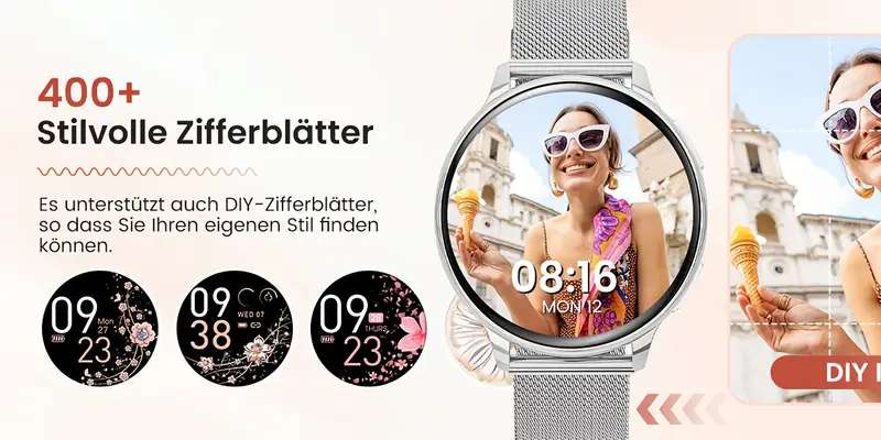 smartwatch with wireless call dial female functions sleep 19 sports music player pedometer perfect birthday gift for men women christmas halloween smartwatches for ios Product details 3