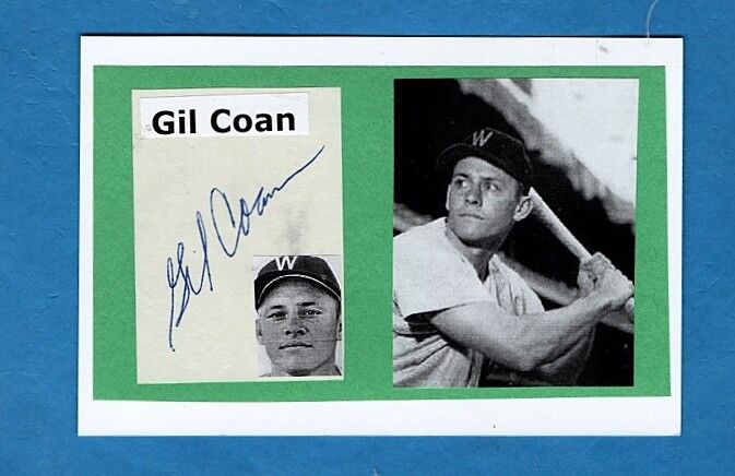 1952 GIL COAN-WASHINGTON SENATORS AUTOGRAPHED Photo Poster painting-d.2020