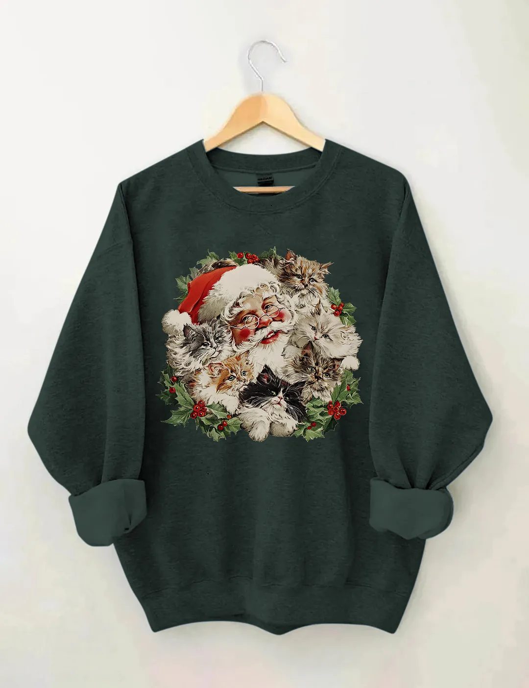 Santa Claus Kittens Christmas Sweatshirt