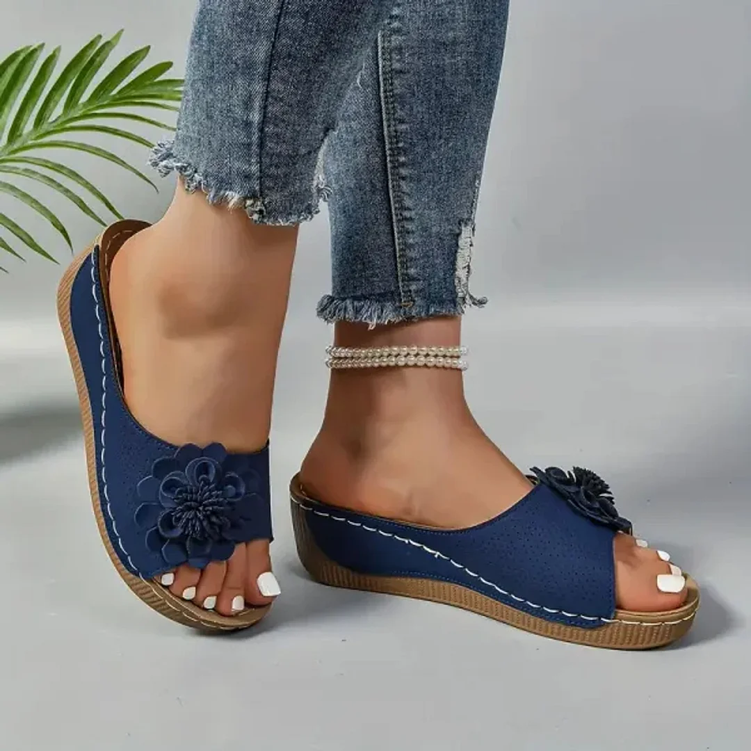 🚶&zwj;♀️💥Hottest today 70% OFF💥 Comfortable non-slip solid color open-toe wedge sandals for women