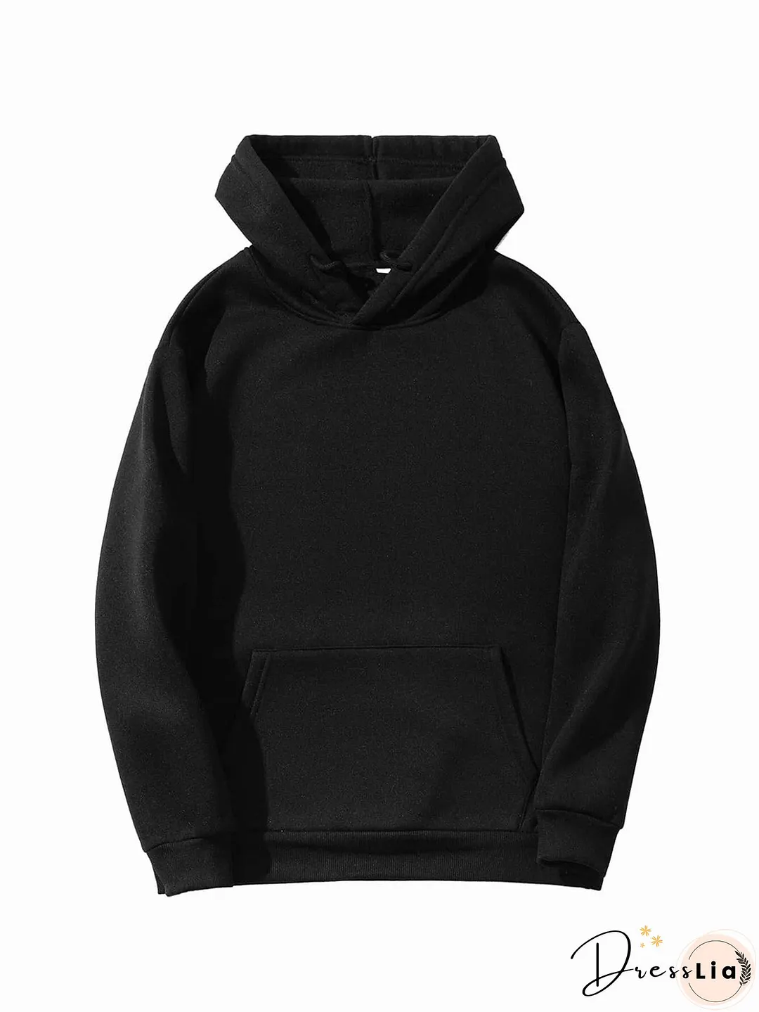 Kangaroo Pocket Drawstring Hoodie for Women