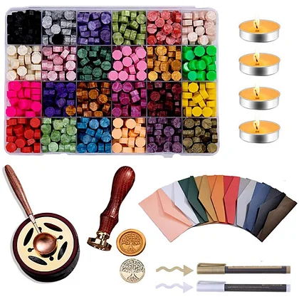 Wax Seal Stamp Kit, YIPLED 240 Pieces Sealing Wax Beads with Butterfly Wax  Seal Stamp and Storage Can for Invitations, Cards, Envelopes, Gifts