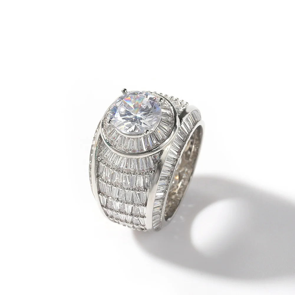 Hip Hop Iced Out Zirconia Men Ring-VESSFUL