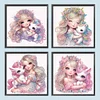 Fille rose licorne-partial sp&eacute;cial diamant peinture-30 * 30cm