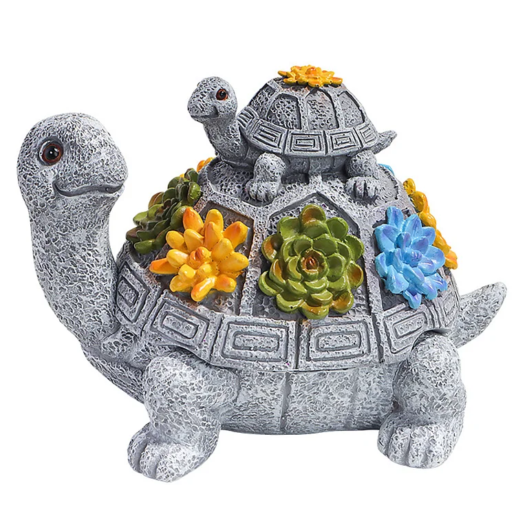 【Ornament】Home Decor Resin Ornaments-Succulent Mother Turtle Ashtray gbfke