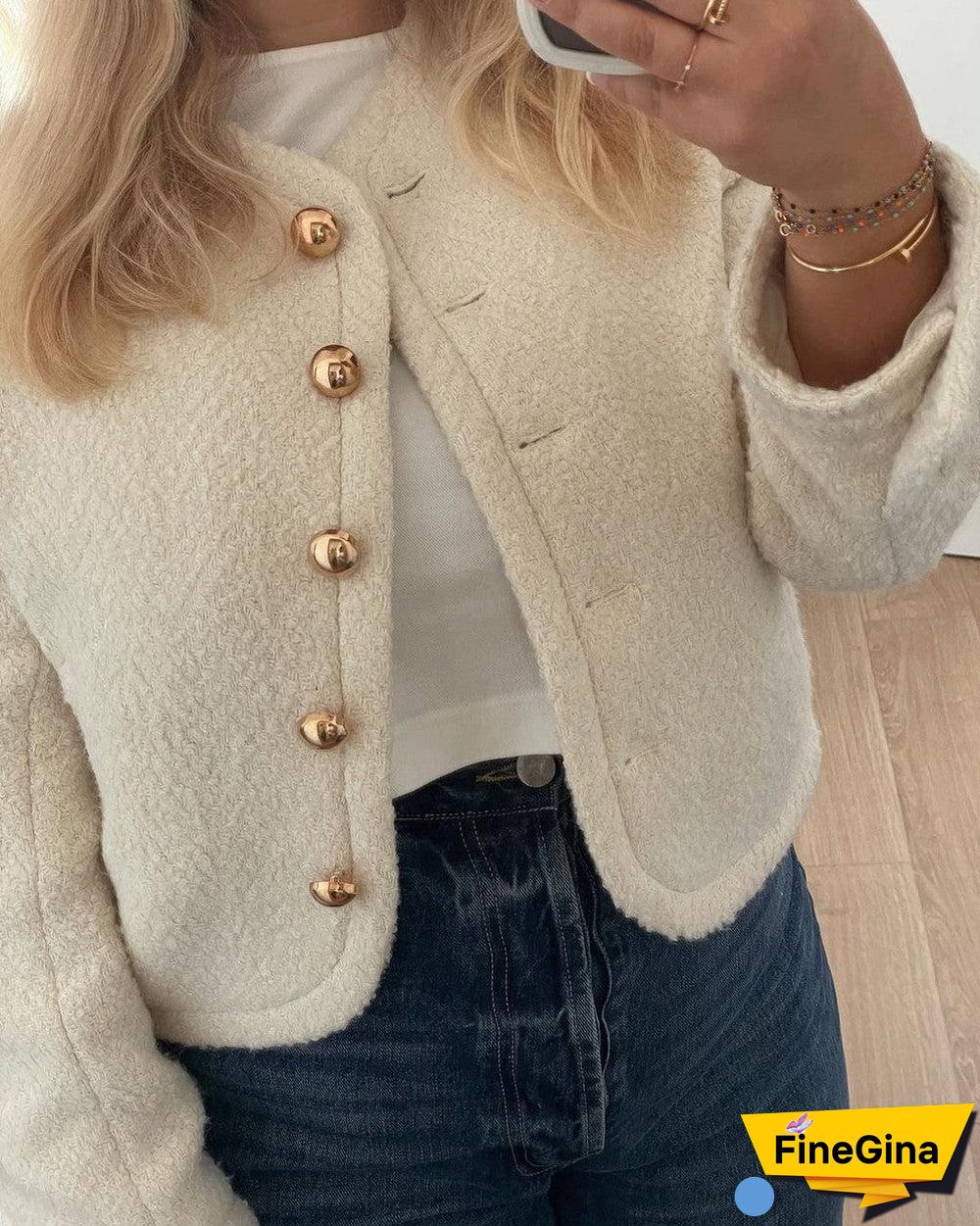 Vintage Long Sleeve Plain Cardigan