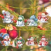 8Pcs DIY Christmas Snowman Diamond Painting Hanging Pendant