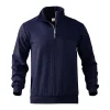Men's Casual Jacquard Stand Collar Half Zip Wool Sweatshirt by Inlyline
