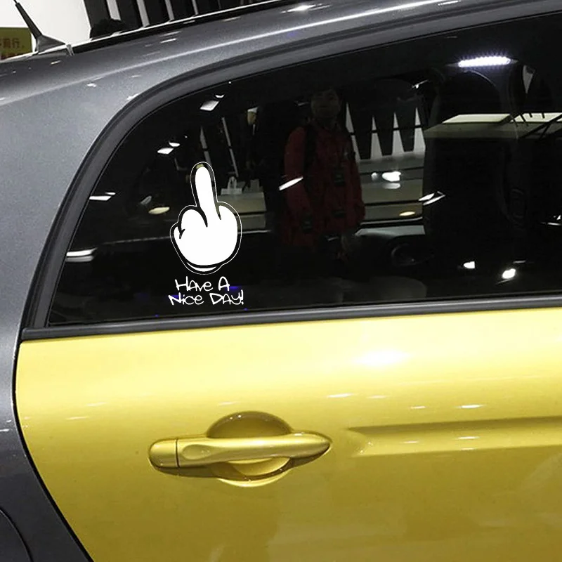 HAVE A NICE DAY Middle Finger Sticker