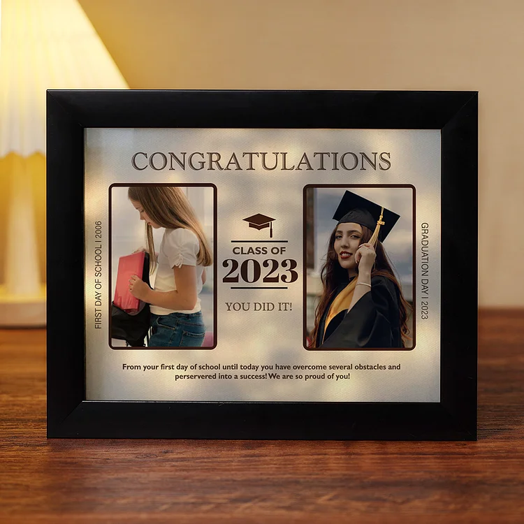 Class of 2023 Personalized Photo Frame Light Shadow Box Graduation Gifts