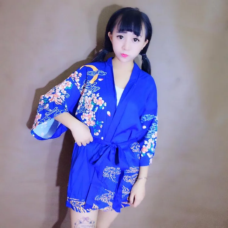 Loose Satin Traditional KimonoThin Cardigan Top