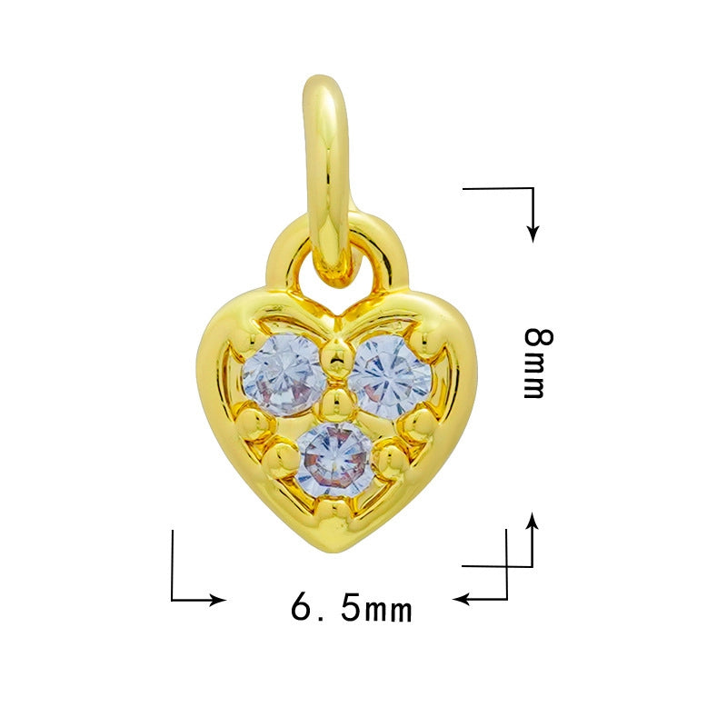 1 Piece 12*16mm Copper Zircon Star Heart Shape Butterfly Pendant Jewelry Accessories