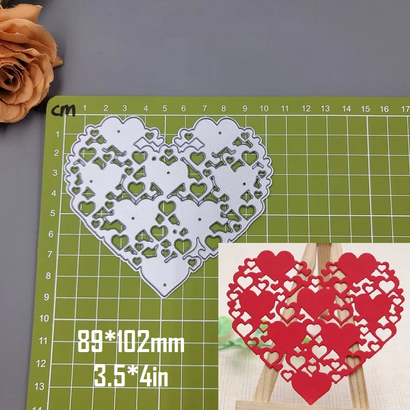 Nigikala Heart Metal Cutting Dies Scrapbooking Stencil Heart Die Cut Decoration DIY Embossing Album Paper Cards Gift